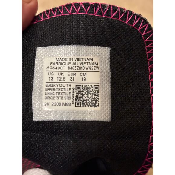 Converse all star chuck taylor high tops youth size 13 purple pink shiny. - Picture 7 of 7